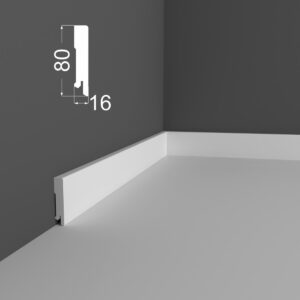 DeARTIO P6.80.16 Плинтус напольный МДФ под покраску 16x80x2070