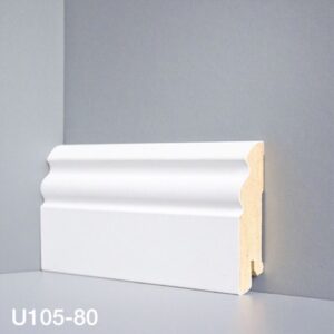 DeARTIO U105-80 Белый Плинтус напольный МДФ 16x80x2050