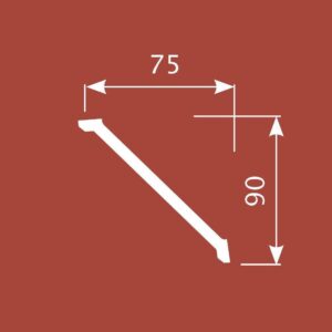 Cosca KX031 Карниз потолочный Экополимер 90x75x2000